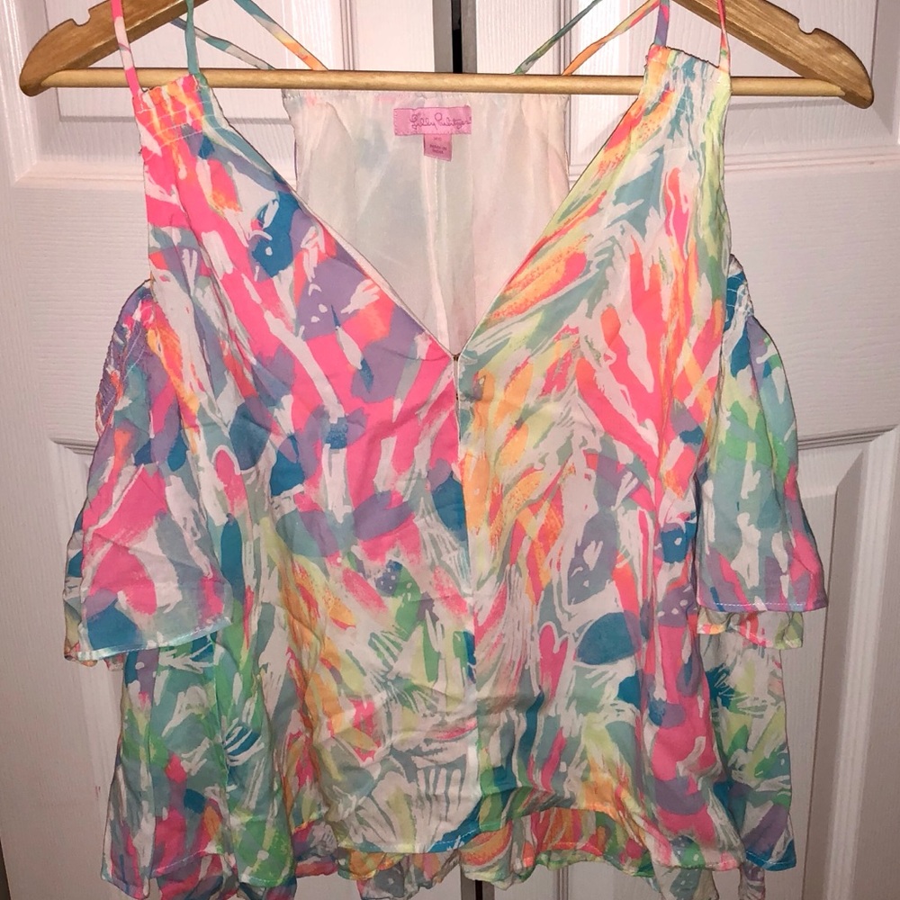 EUC XS Lilly Pulitzer Bellamie top Sparkling Sands